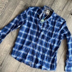 NWT Copper Oak shirt men's XL fitted blue flannel